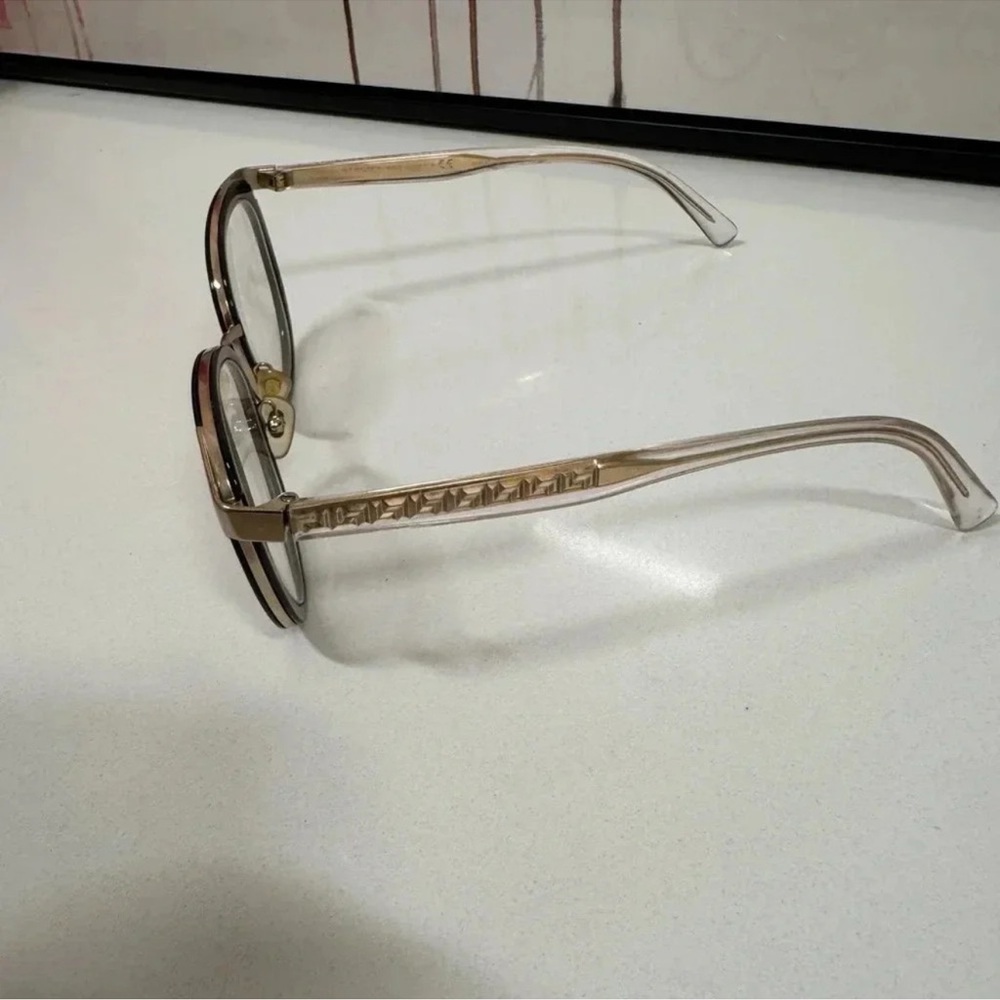 Versace Black and Gold Round Women's Glasses - Picture 2 of 6